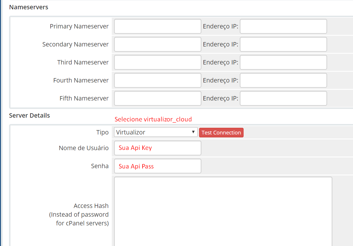 Configurar API Virtualizor WHMCS